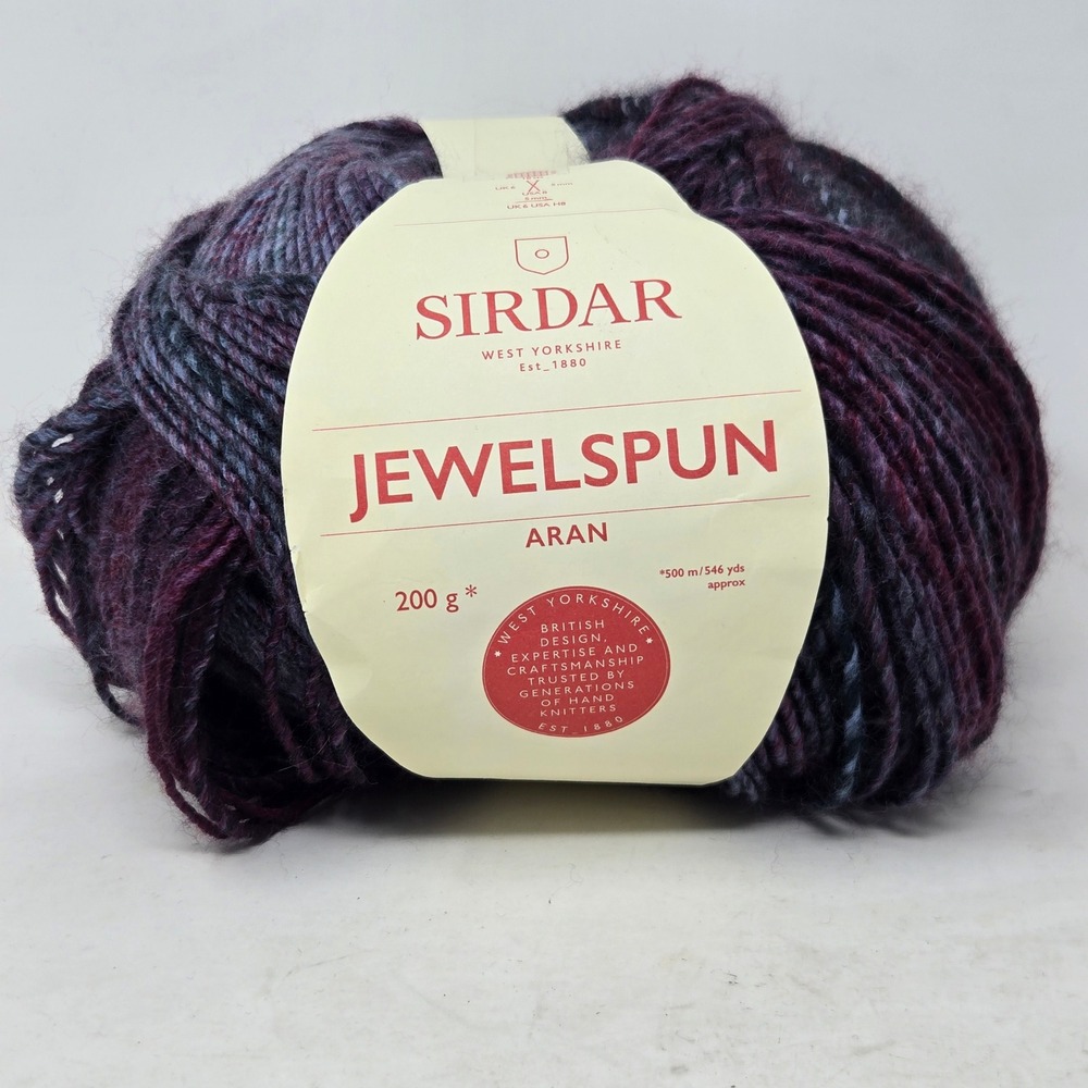 Sirdar Jewelspun Aran Yarn 200g Purple Blue Variegated 100% Acrylic 546 Yards